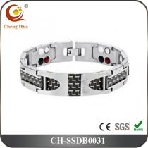 Double Line Mens Magnetic Bracelet SSDB0031