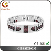 Double Line Mens Magnetic Bracelet SSDB0033