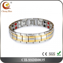 Double Line Mens Magnetic Bracelet SSDB0035