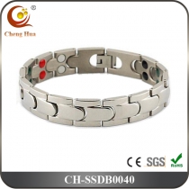 Double Line Mens Magnetic Bracelet SSDB0040