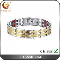 Double Line Mens Magnetic Bracelet SSDB0041