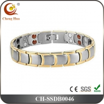 Double Line Mens Magnetic Bracelet SSDB0046