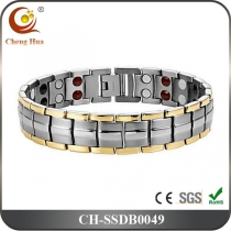 Double Line Mens Magnetic Bracelet SSDB0049