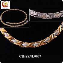 Stainless Steel & Titanium Magnetic Necklace SSNL0007