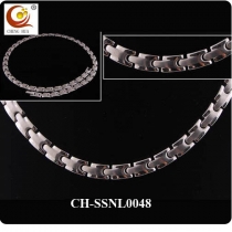Stainless Steel & Titanium Magnetic Necklace SSNL0048